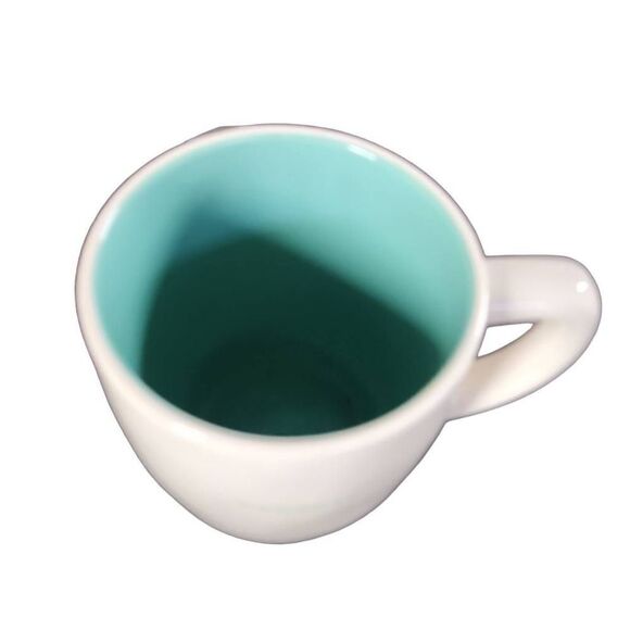 Rae Dunn Teal White Namaste Coffee Mug - Picture 3 of 3